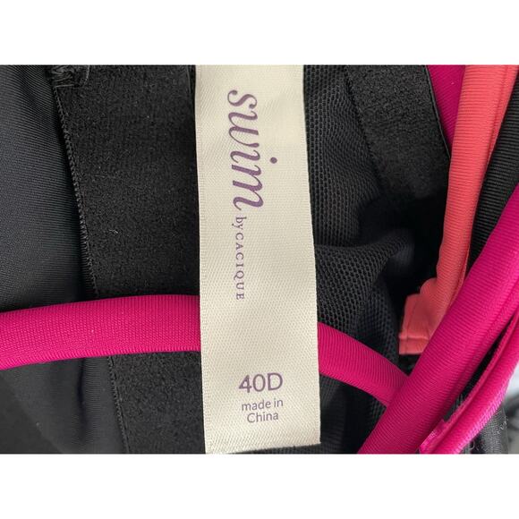 Cacique Swim Tankini Bikini Top Multicolor Color Block Swimwear - Picture 11 of 12